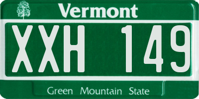 VT license plate XXH149