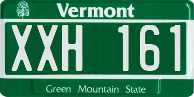 VT license plate XXH161
