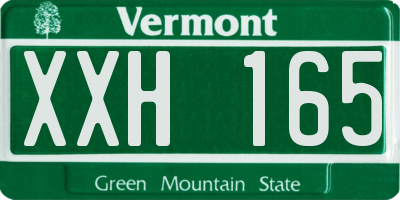VT license plate XXH165