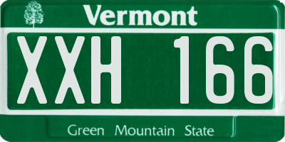 VT license plate XXH166