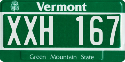 VT license plate XXH167