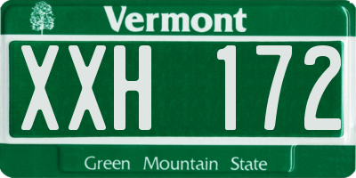 VT license plate XXH172