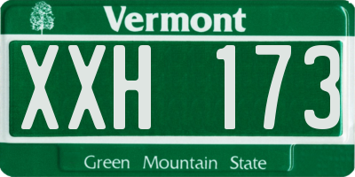 VT license plate XXH173