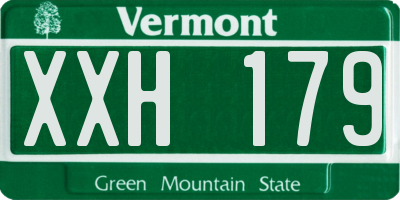 VT license plate XXH179