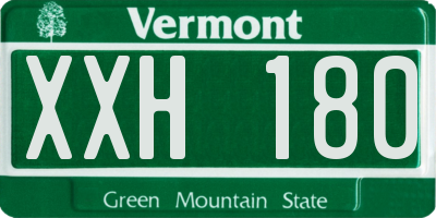 VT license plate XXH180