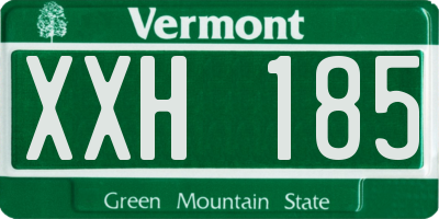 VT license plate XXH185