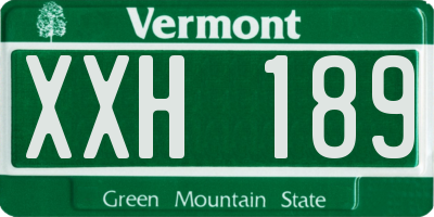 VT license plate XXH189