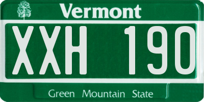 VT license plate XXH190