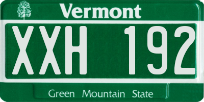 VT license plate XXH192