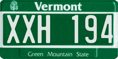 VT license plate XXH194