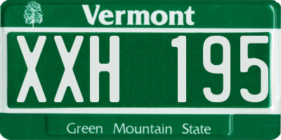 VT license plate XXH195