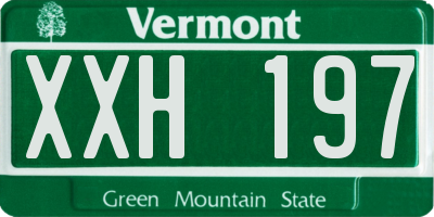 VT license plate XXH197