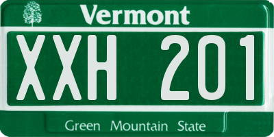 VT license plate XXH201