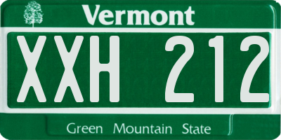 VT license plate XXH212