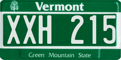 VT license plate XXH215