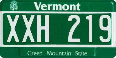 VT license plate XXH219