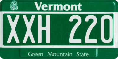 VT license plate XXH220