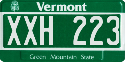 VT license plate XXH223