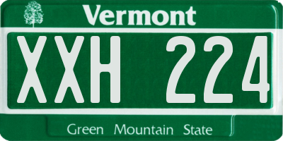 VT license plate XXH224