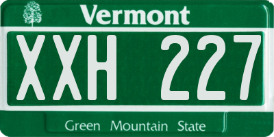 VT license plate XXH227