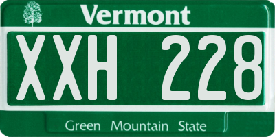 VT license plate XXH228