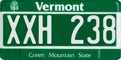 VT license plate XXH238