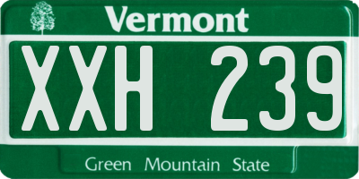 VT license plate XXH239