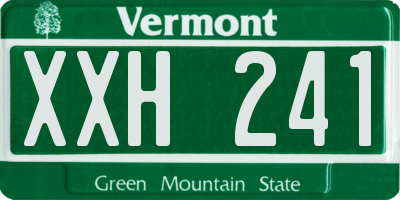 VT license plate XXH241