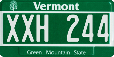 VT license plate XXH244
