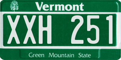 VT license plate XXH251
