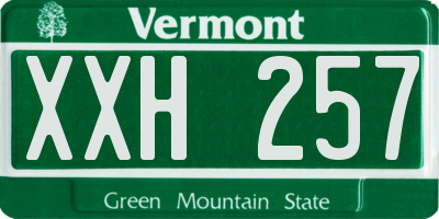 VT license plate XXH257