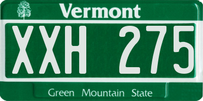 VT license plate XXH275