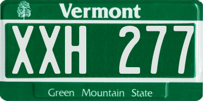 VT license plate XXH277