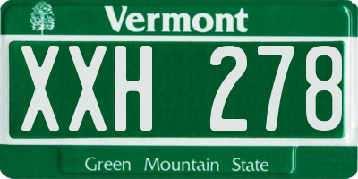 VT license plate XXH278
