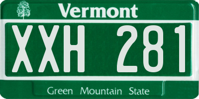 VT license plate XXH281