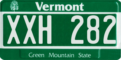 VT license plate XXH282