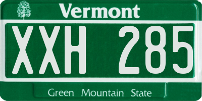 VT license plate XXH285