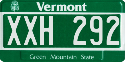 VT license plate XXH292