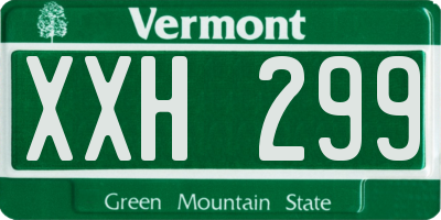 VT license plate XXH299