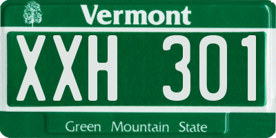 VT license plate XXH301