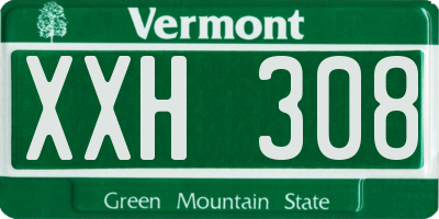 VT license plate XXH308