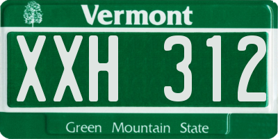 VT license plate XXH312