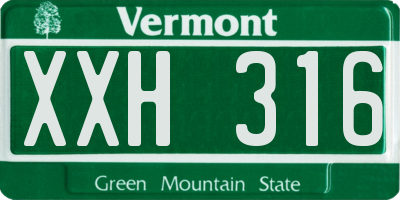 VT license plate XXH316