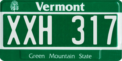 VT license plate XXH317