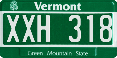 VT license plate XXH318