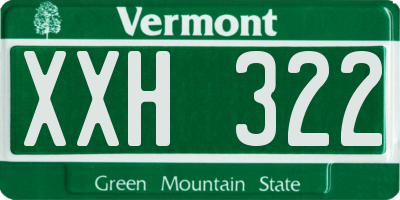 VT license plate XXH322