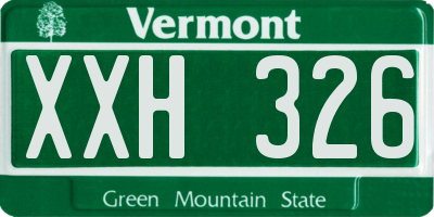 VT license plate XXH326