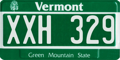 VT license plate XXH329