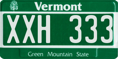 VT license plate XXH333