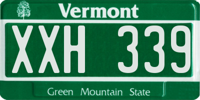 VT license plate XXH339